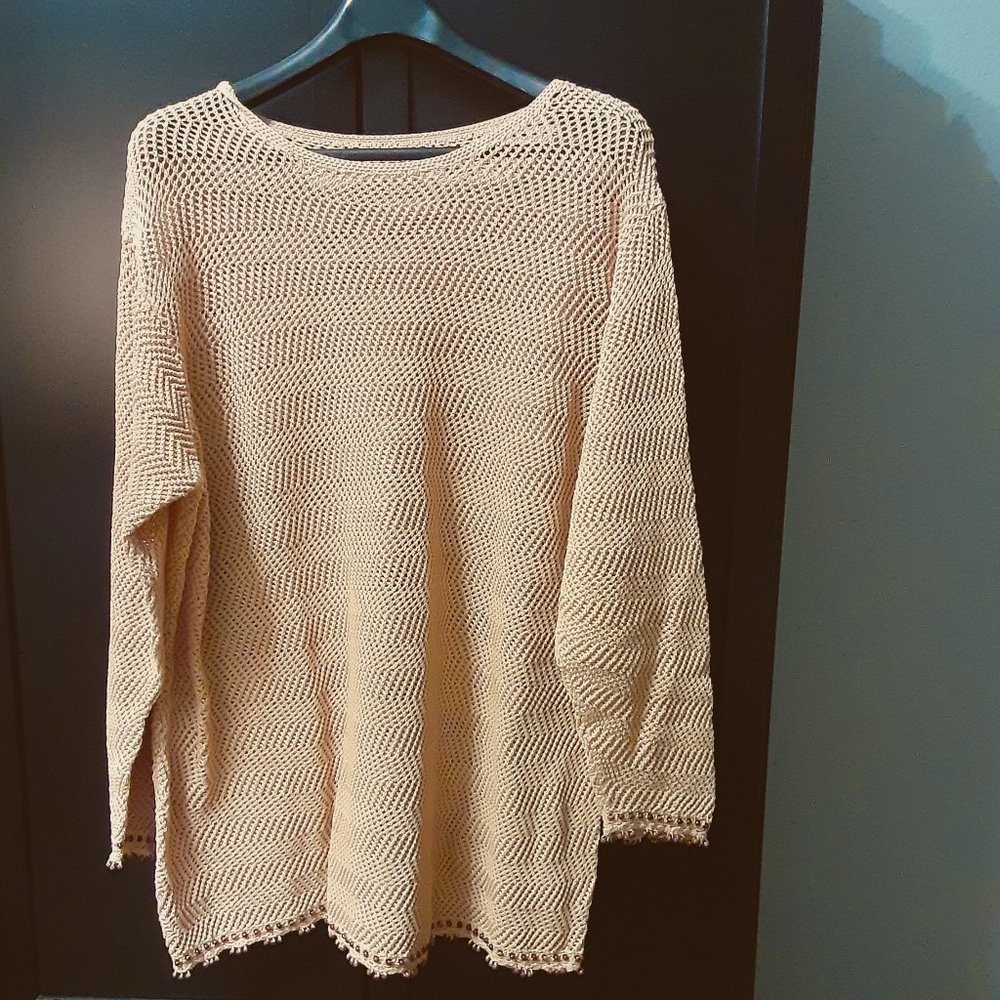Women's Mustard Color Crochet Sweater Size 2x